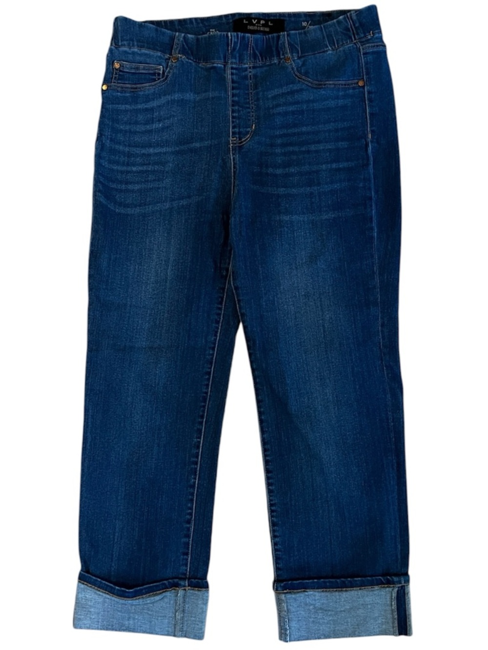 LVPL for Evelyn & Arthur Cropped Denim Elastic Waistband Cropped Jeans Size 1